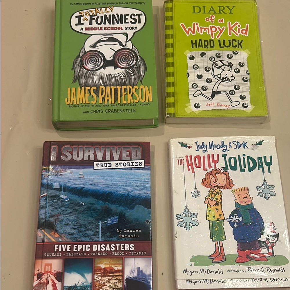 Set of Four children’s books elementary school diary wimpy kid